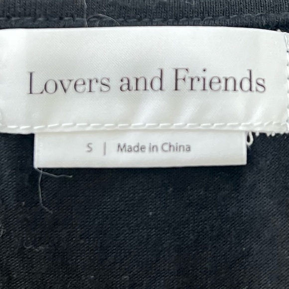 Lovers and Friends Dory black faux wrap ruched sleeve ties crop top size small - Picture 7 of 7